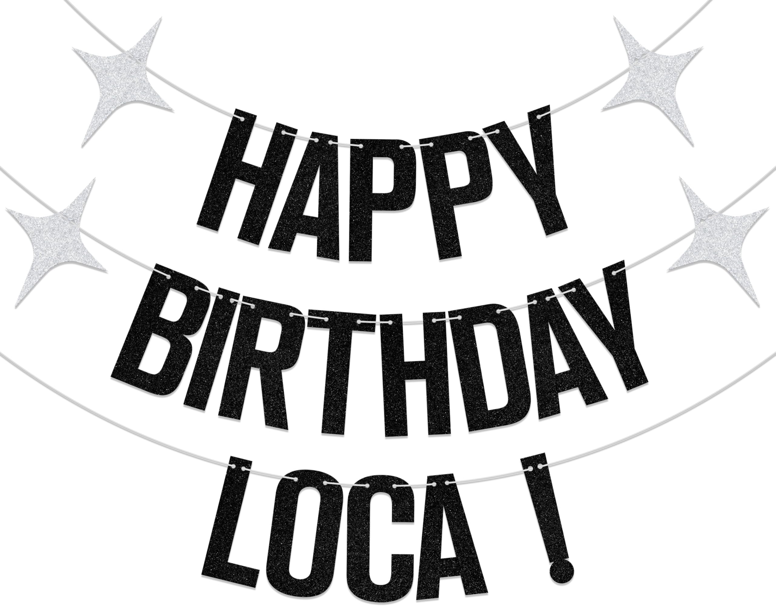 Happy Birthday Loca Banner - Vampire Birthday Decorations Black
