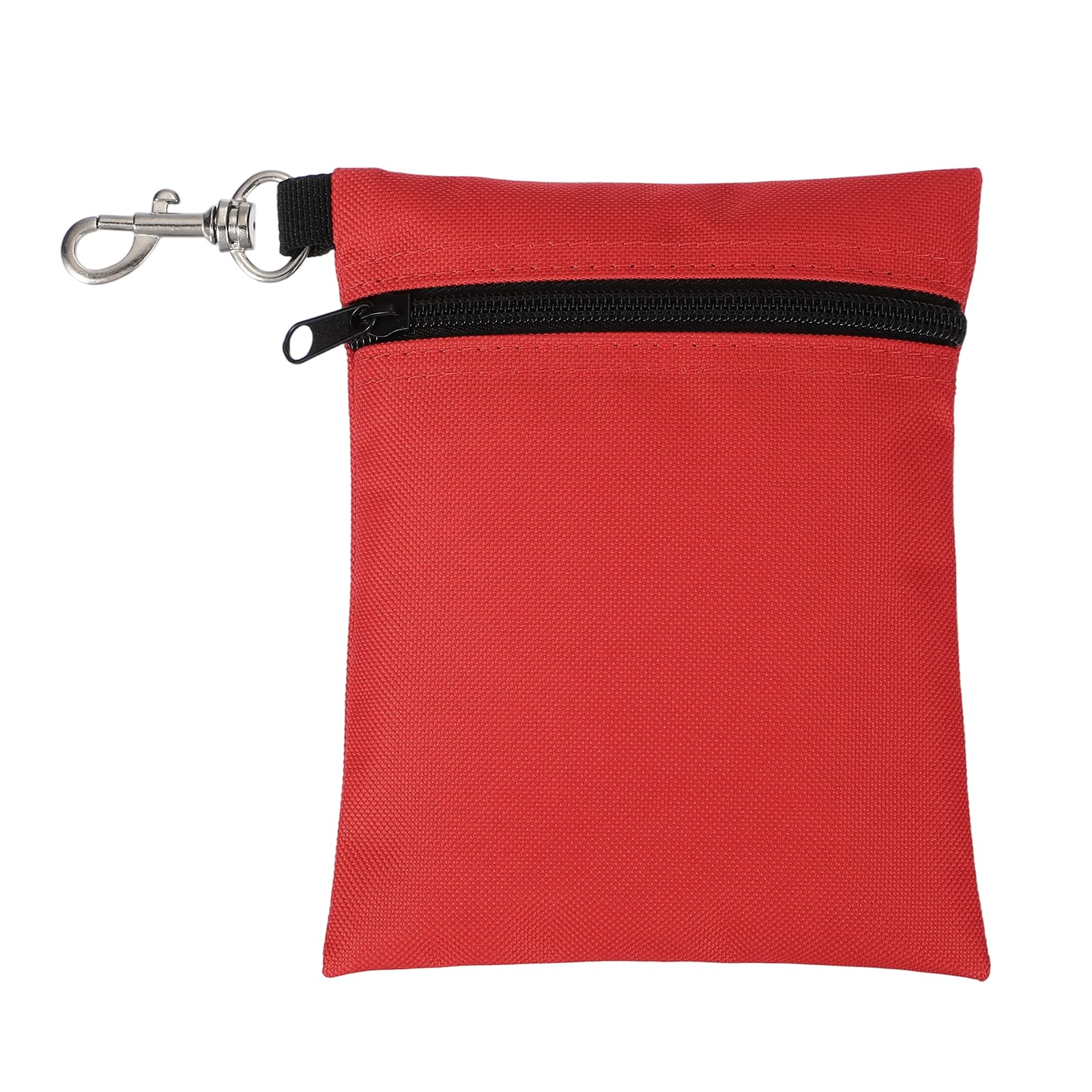 YELARXI Golf Tee Pouch, Zipper Golf Ball Bag 6.7 x 5 in with Metal Lobster Claw Clip Storage Bag Waterproof - Fit for (Tees Balls/Valuables Holder/Men Women Golf Gift) Red