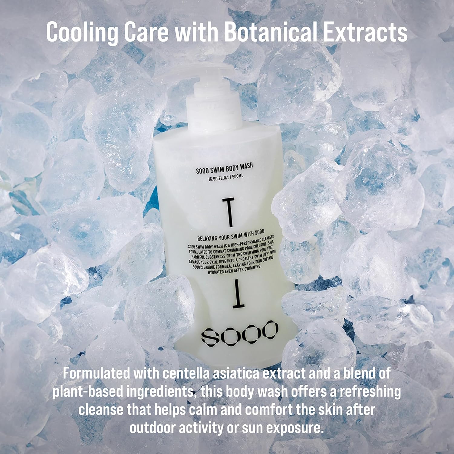 SOOO Swim Body Wash, Chlorine Removal After Swim Body Wash for Swimmers, Removes Salt & Residue, Hydrating Soothing dry itchy Skin, Centella Asiatica, Citrus Scent, Silicone-Free Paraben-Free 16.9 Oz