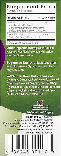 Miniatura 2 de Genceutic Naturals Wild & Pure Resveratrol Cápsulas vegetarianas, 60 unidades  Promueve la salud del corazón  Anti envejecimiento  Bienestar general