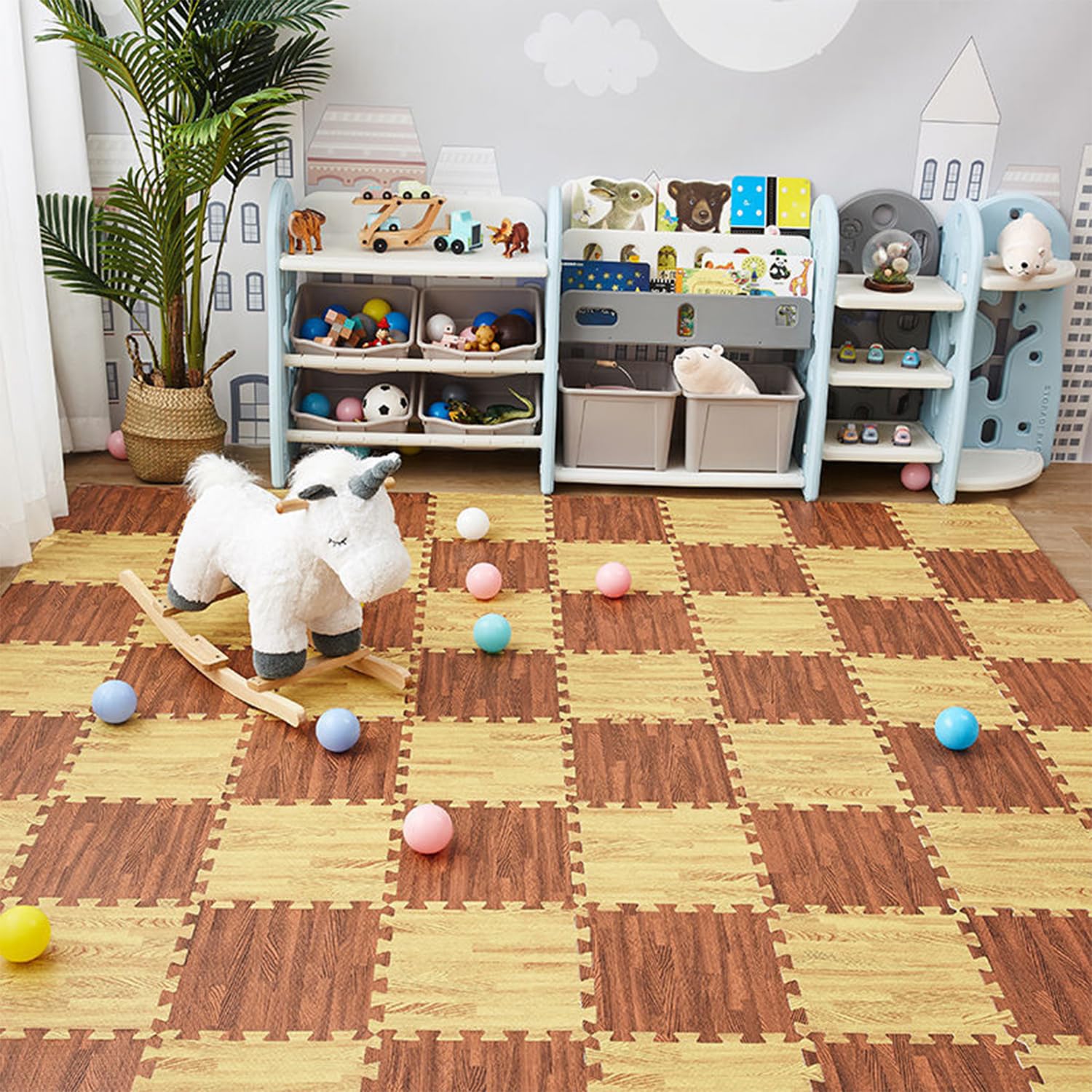 Maty Do Puzzli Dla NiemowląT,Mata Dzieci,PodłOgowa NiemowląT Zabawy Z Pianki Piankowej UkłAdania Puzzli Maty Gimnastyczne Domu MięKka I Bezpieczna(30 * 30 * 1.2cm(40pieces),Dark+light)