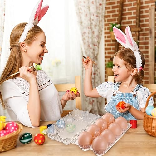 Miniatura 21 de Zubebe 200 cajas de cartón de plástico transparente para huevos, bandeja vacía para pollo a granel que se sostiene de forma segura para granja