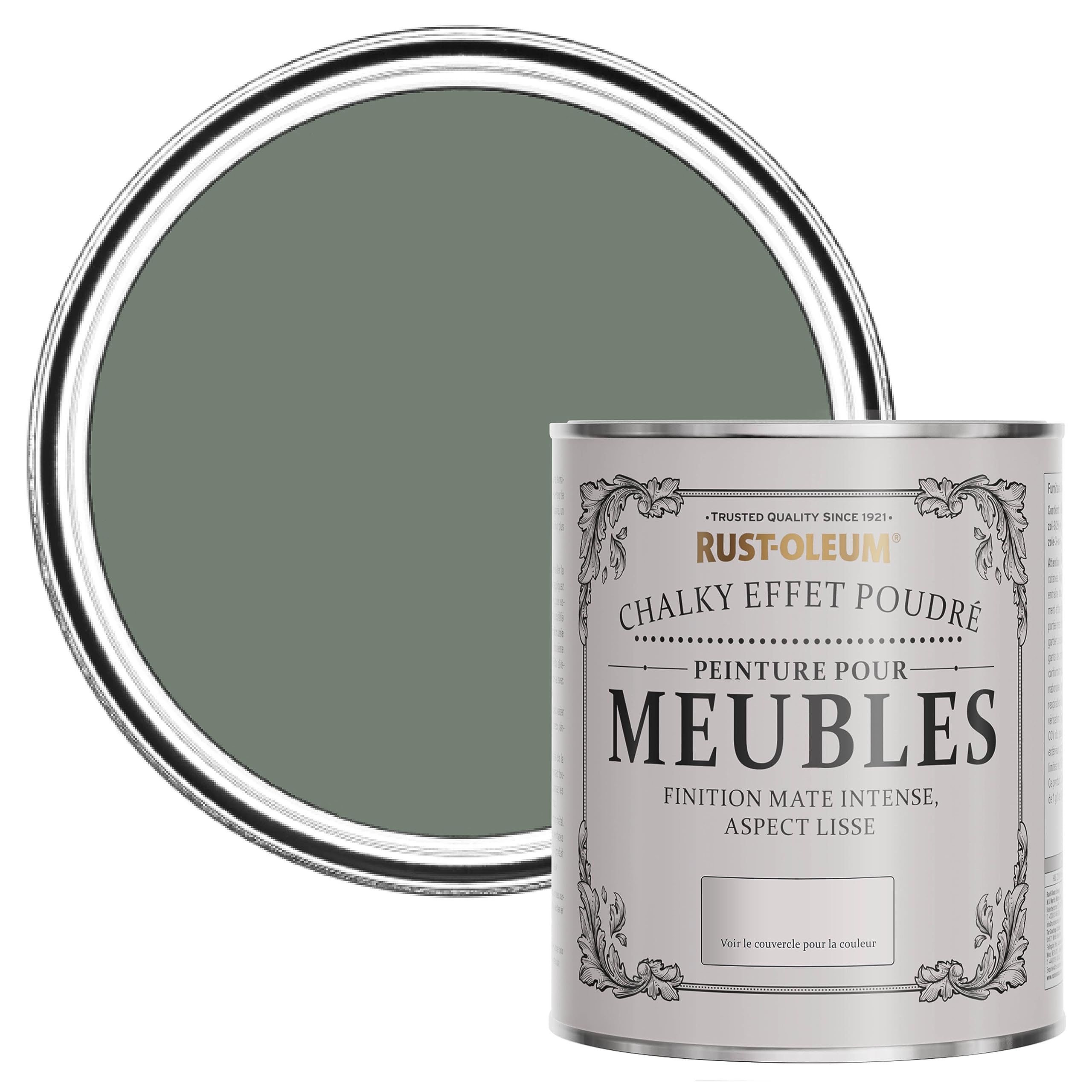 Rust-Oleum Peinture Verte pour Meubles Chalky, Mat Effet Poudré - Sérénité 750ml