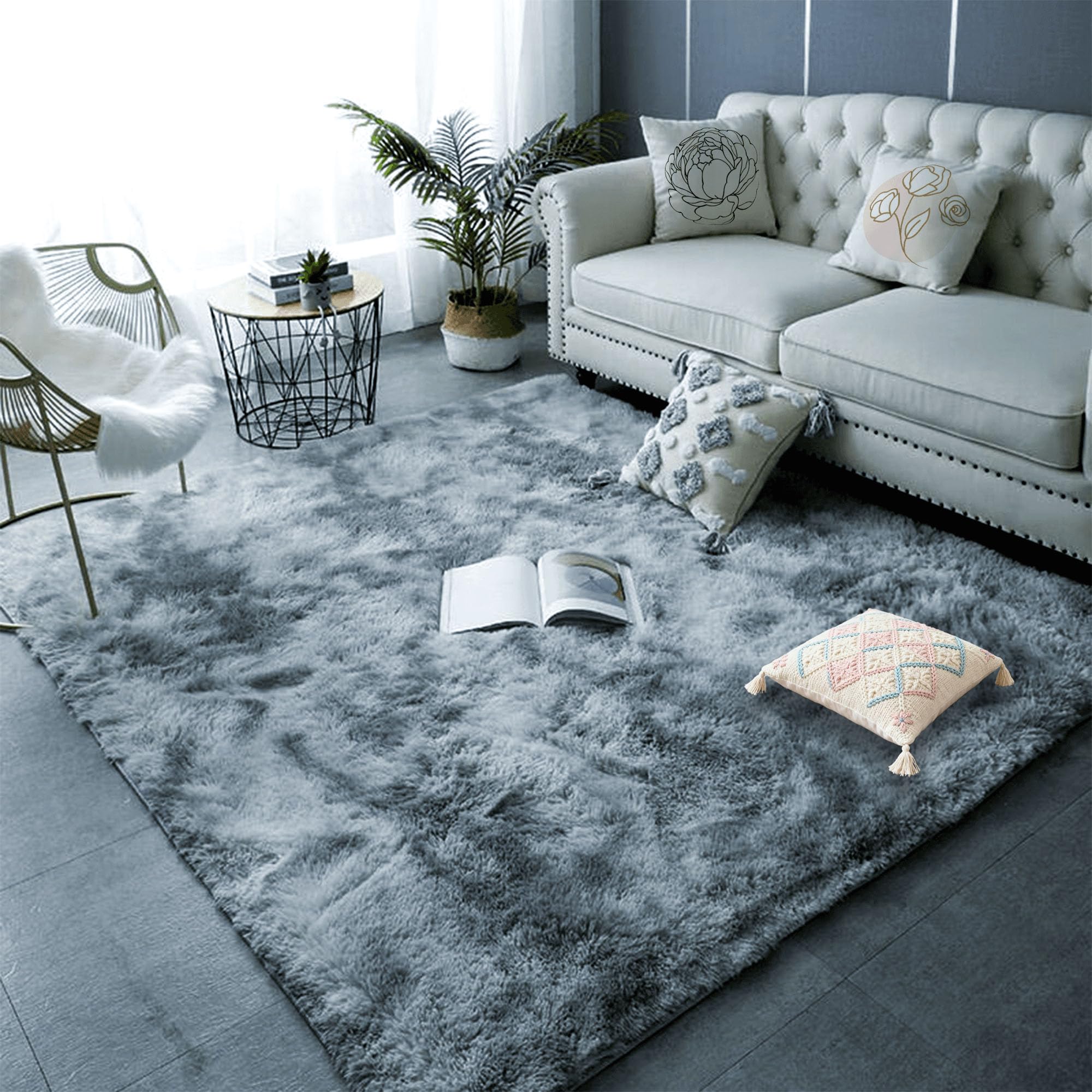 Tapis de sol lavable en machine pour réchauffer l'ambiance du salon