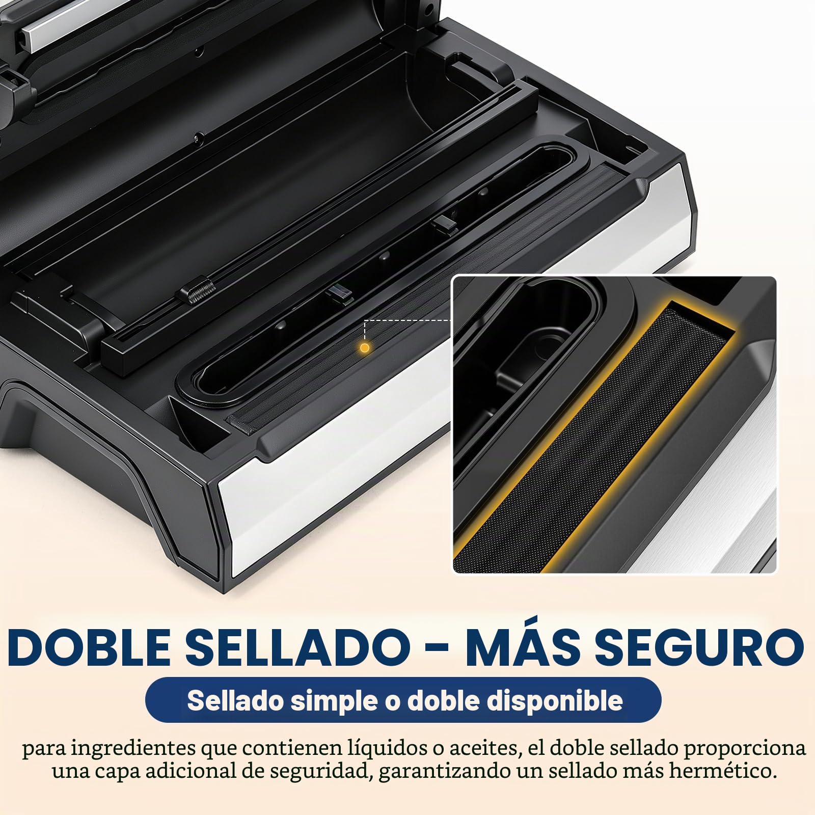 Hanchen envasadora al vacio domestica 90Kpa embasadoras vacio alimentos 30cm Doble soldadura maquina envasar al vacio selladora al vacío Incluye 2 rollos de bolsas y 10 bolsas
