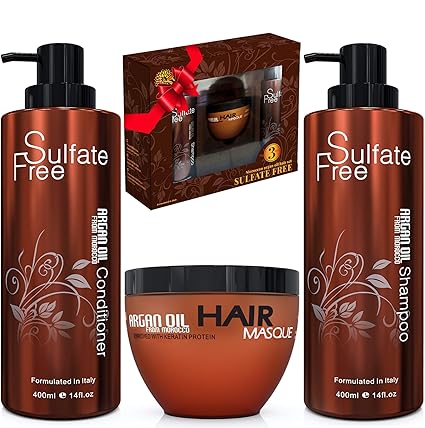 Moroccan Argan Oil Shampoo Conditioner and Hair Mask | Sulfate Free Set Best Gif&hellip;