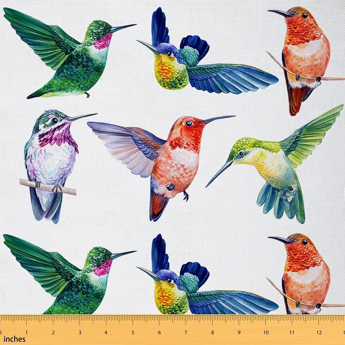 Hummingbird Fabric by The Yard, Bird Upholstery Fabric