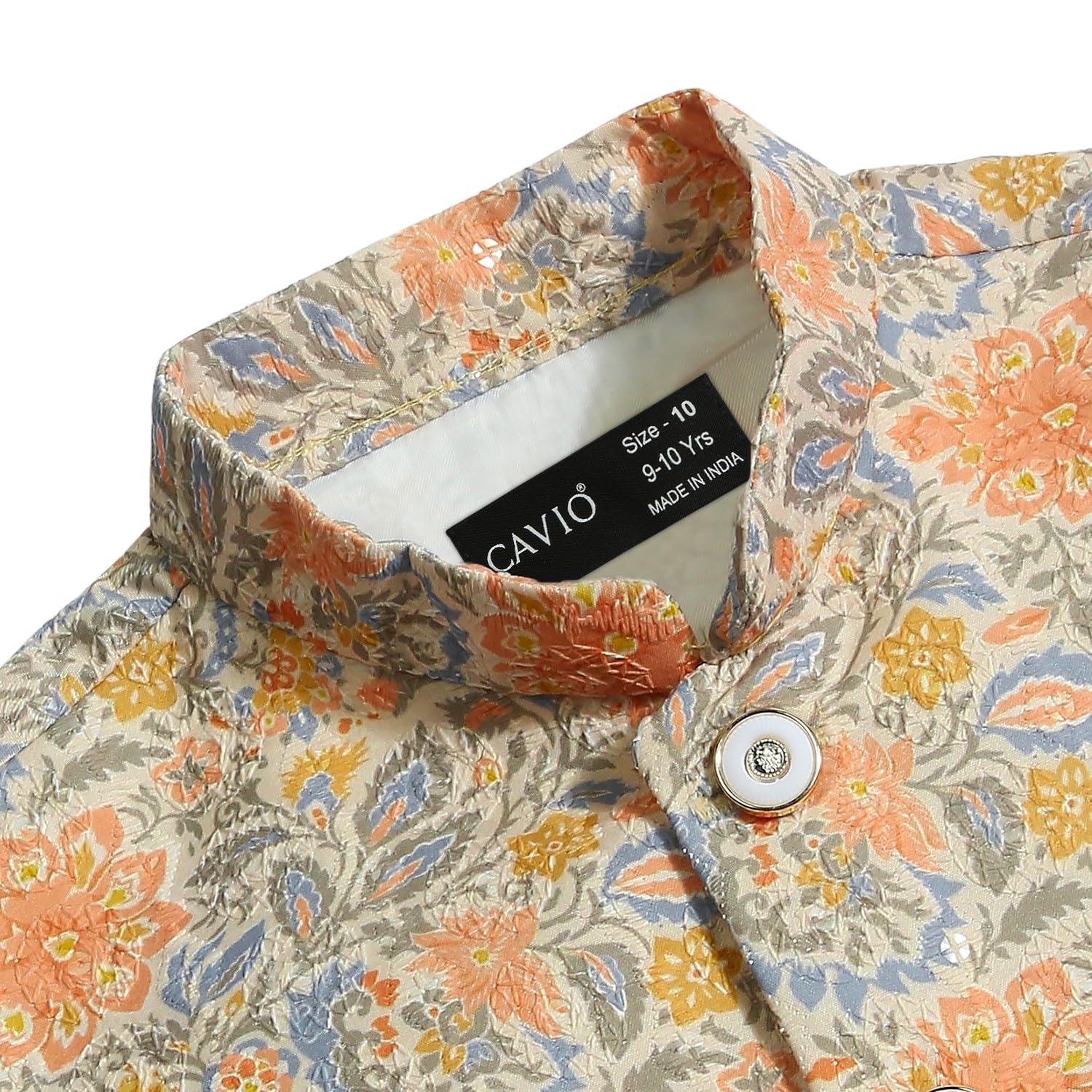CAVIO Boys Traditionl Embroidered Sequin Nehru Jacket