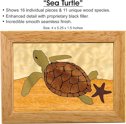 Miniatura 2 de Joyero de madera de tortuga marina Hecho a mano en Estados Unidos Calidad inigualable Único, no hay dos iguales Obra original de arte de madera