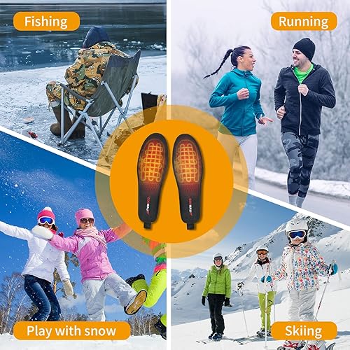 Miniatura 7 de 3500mAh Heated Insoles, Rechargeable Foot Warmer with Remote Control, Up to 11 Hours Heating Electric Heated Insoles for Men Women Outdoor Hunting