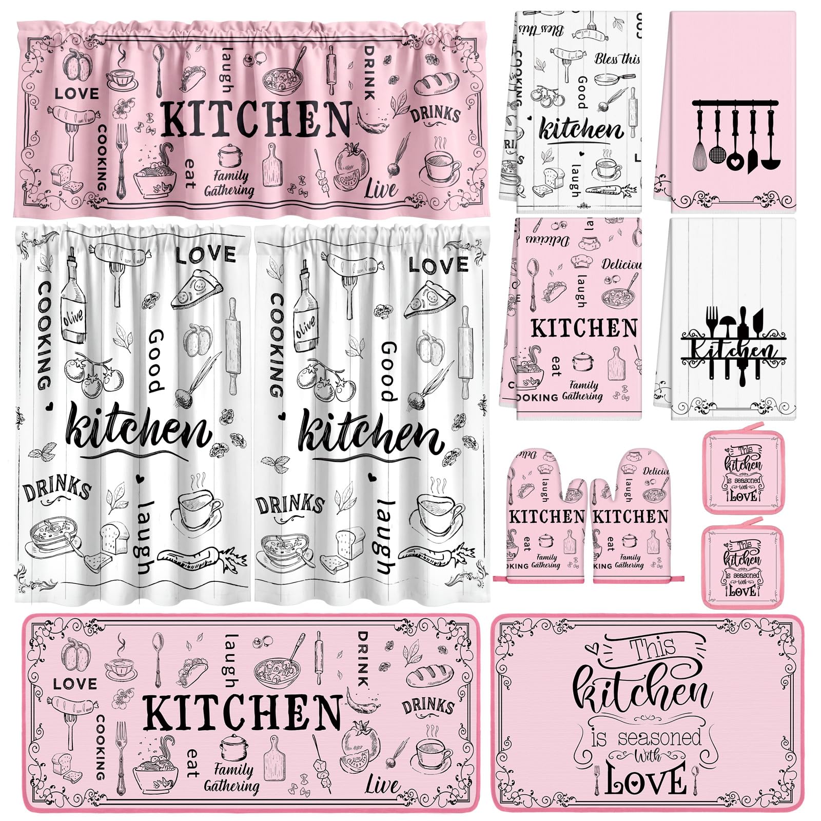 Fall Thanksgiving Kitchen Decor Set - 13 Pcs -13 Fall Thanksgiving Kitchen Decor Set - 13 Pcs -13