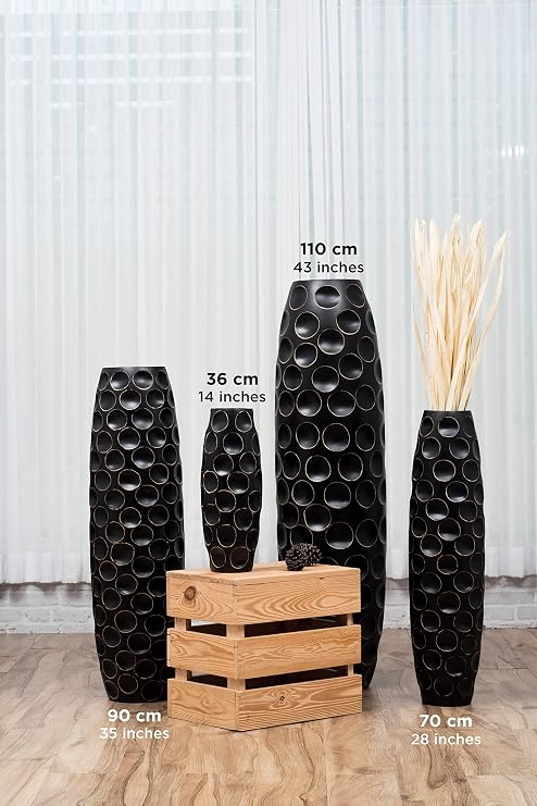Leewadee Large Floor Vase 26 inches Mango Wood for Pampas Grass, Dried Flowers