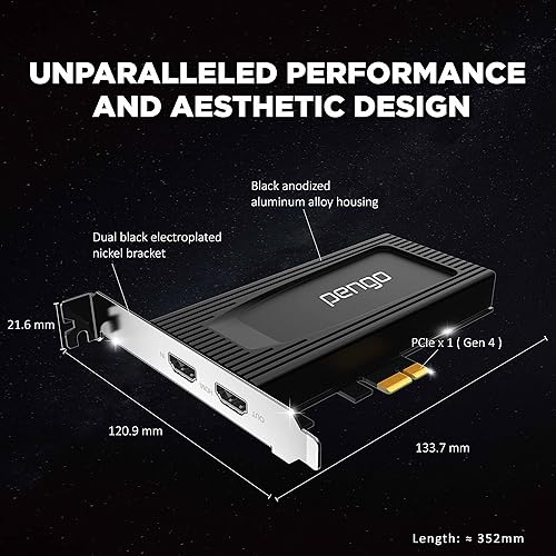 Miniatura 8 de Pengo Tarjeta de captura 4K HDMI PCIe 4K60 HDR, tarjeta interna de captura de juegos para transmisión de Nintendo Switch, PS5, PS4, Xbox Series en