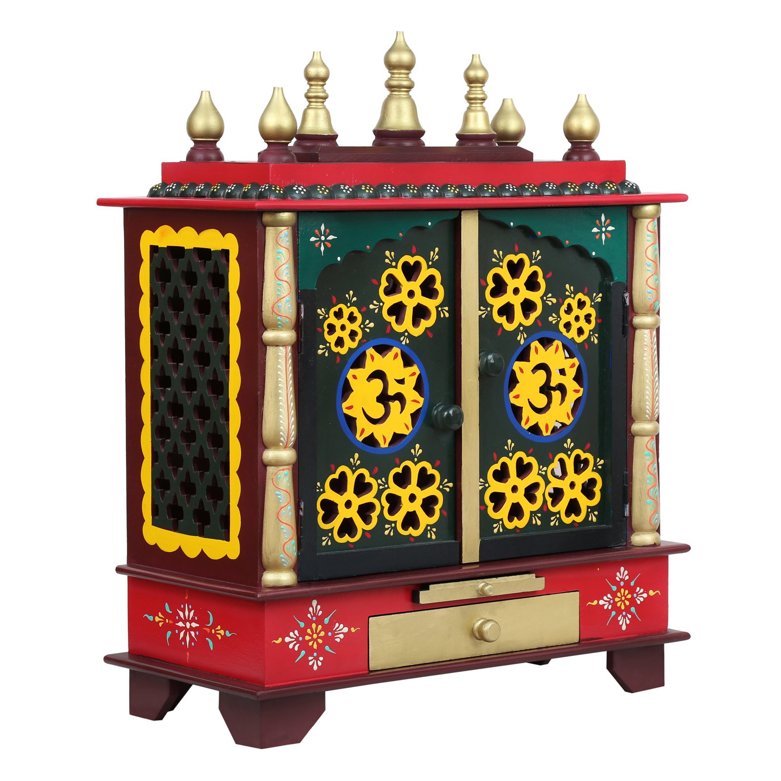 The Mandir Store Designer Houten Mandir voor Thuis/Temple Home/Pooja Mandir met Verlichting