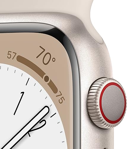 Miniatura 3 de Apple Watch Series 8 GPS + celular, 1.61 pulgadas Caja de aluminio Starlight con correa deportiva Starlight, ML (renovado)