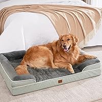Vista 267 de EHEYCIGA - Cama ortopédica para perro grande, impermeable, de espuma viscoelástica y espuma tipo caja de huevos, bordes elevados, antideslizante