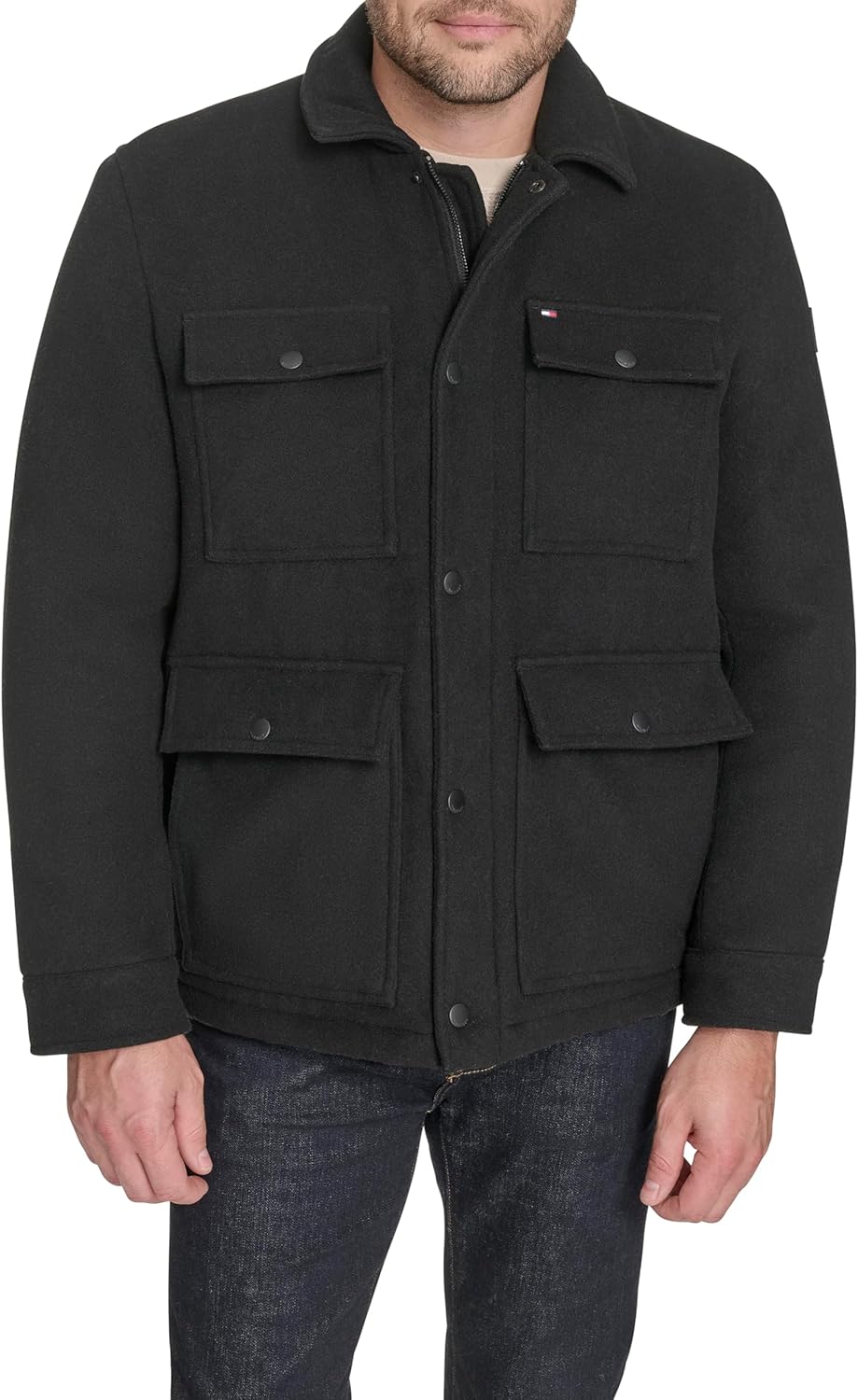 Tommy Hilfiger mens Wool Blend Four-pocket Field Jacket