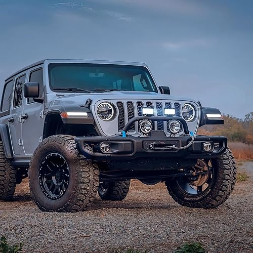 Vista 18 de Nilight - Cápsulas luces LED amarillo, 2 piezas 4 pulgadas, triple fila, 60 W, combo punto inundación, luz antiniebla conducción, arnés cableado 16