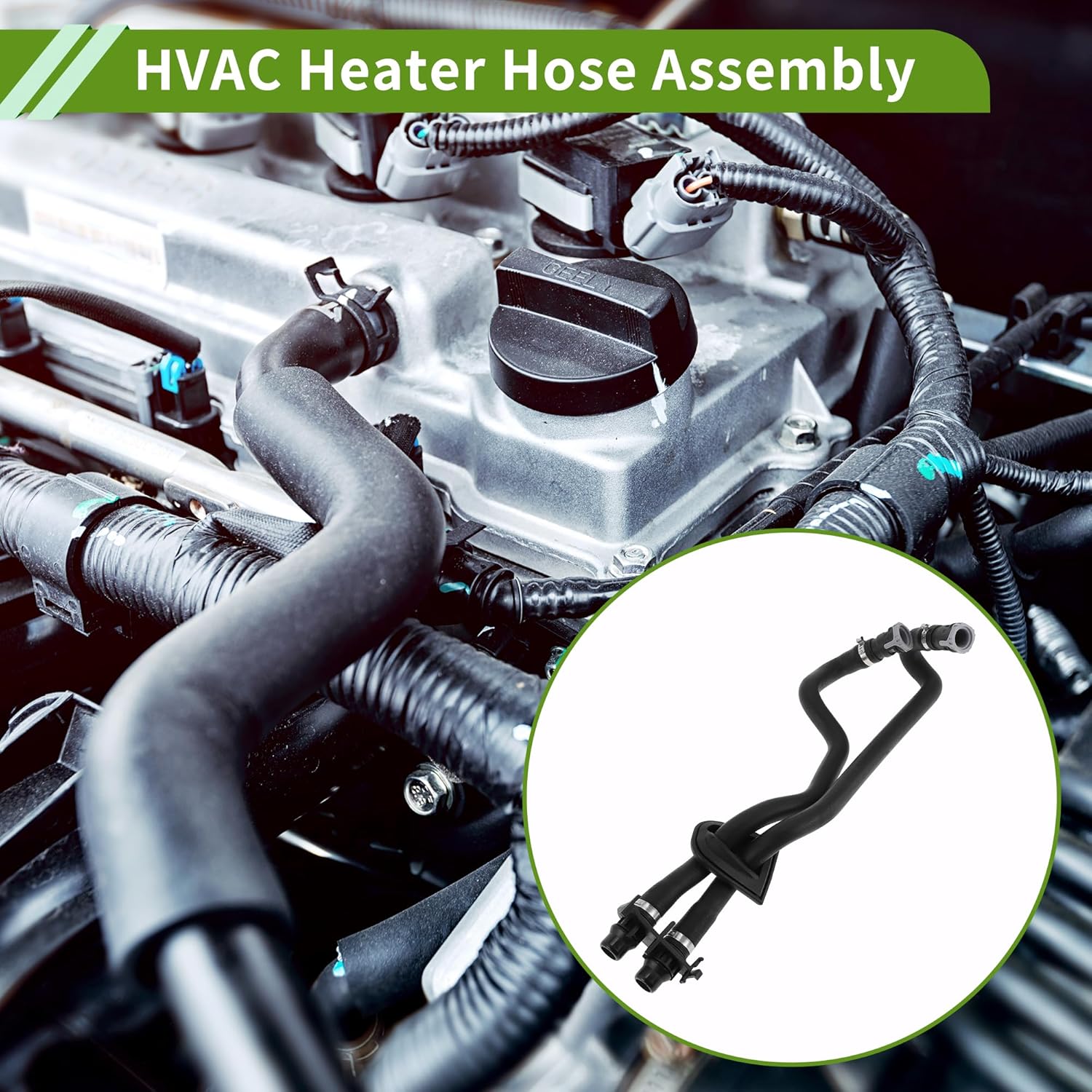 No.LR004074 HVAC Heater Hose Assembly for Land Rover Discovery Sport 2015-2020 Good Sealing Black Engine Radiator Hose Rubber 1 Pc