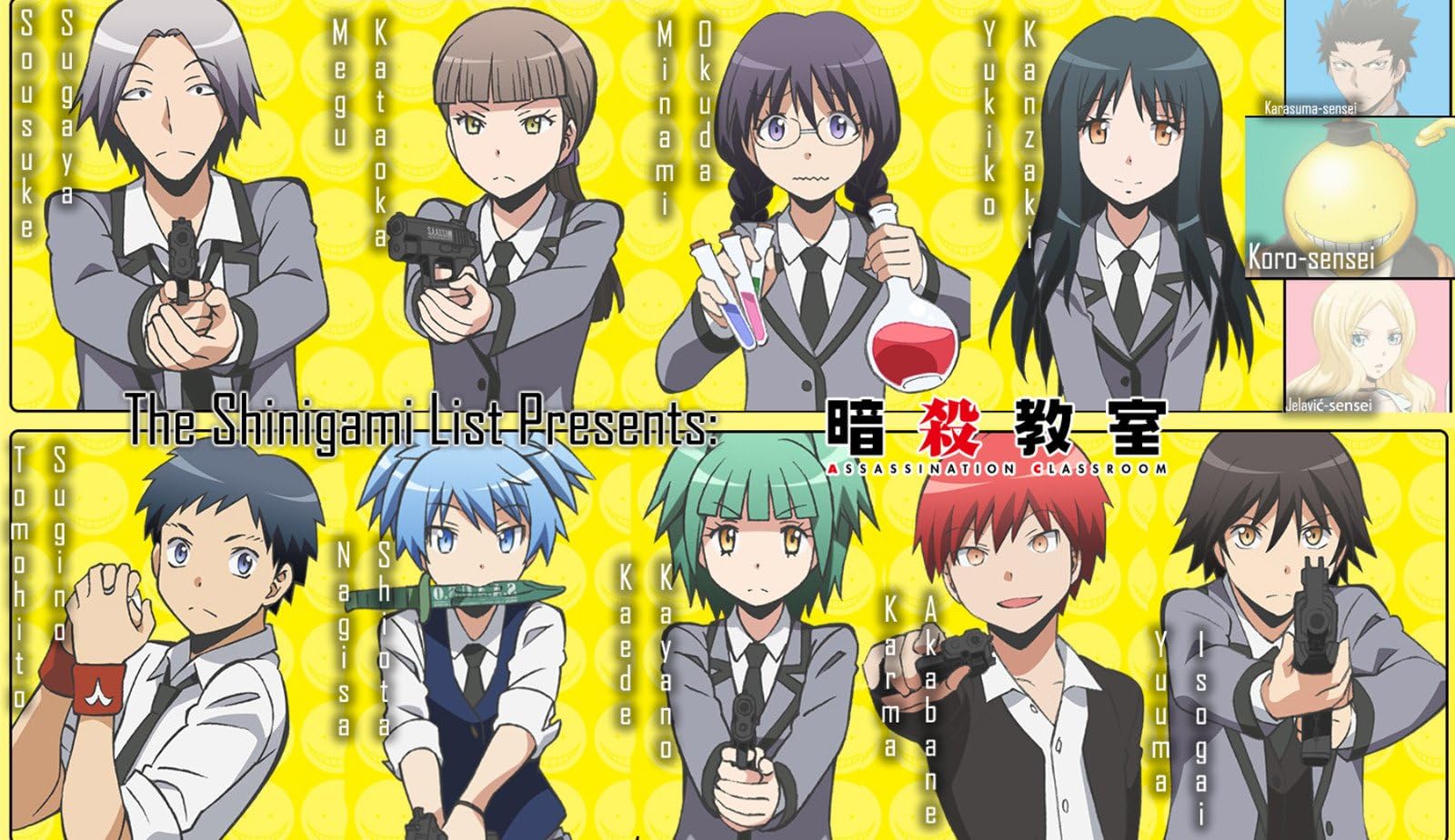 Assassination Classroom Anime Fabric Cloth Rolled Wall Poster Print - Size: (40" x 24" / 21" x 13")