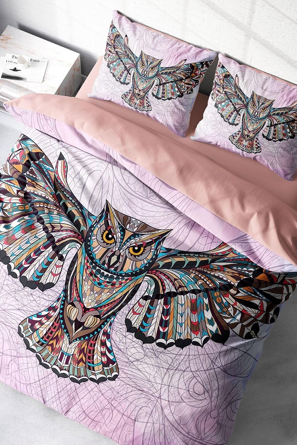 MONOHOME Mr. Owl Naturel Çift Kişilik Nevresim Takımı, monohome4173