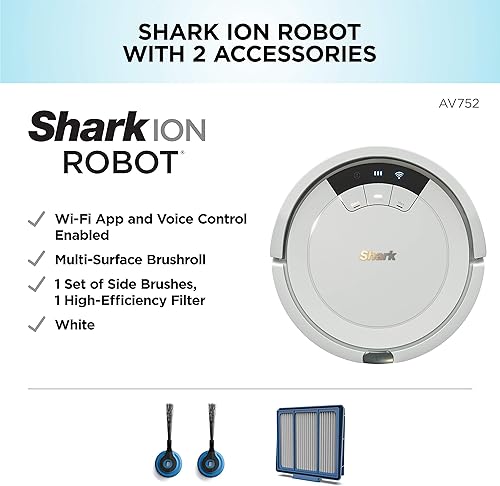 Miniatura 2 de Shark ION Robot Aspiradora AV752, conexión Wi-Fi, tiempo de ejecución de 120 minutos, compatible con Alexa, limpieza multisuperficie (renovada)