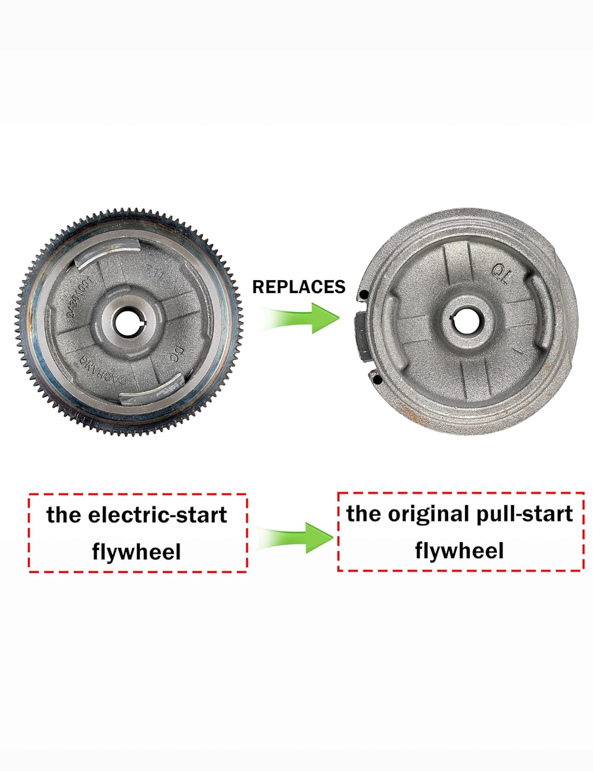 YAMAKATO Electric Start Flywheel for Honda Gx340 GX390 11HP 13HP Small Engines 339cc-389cc
