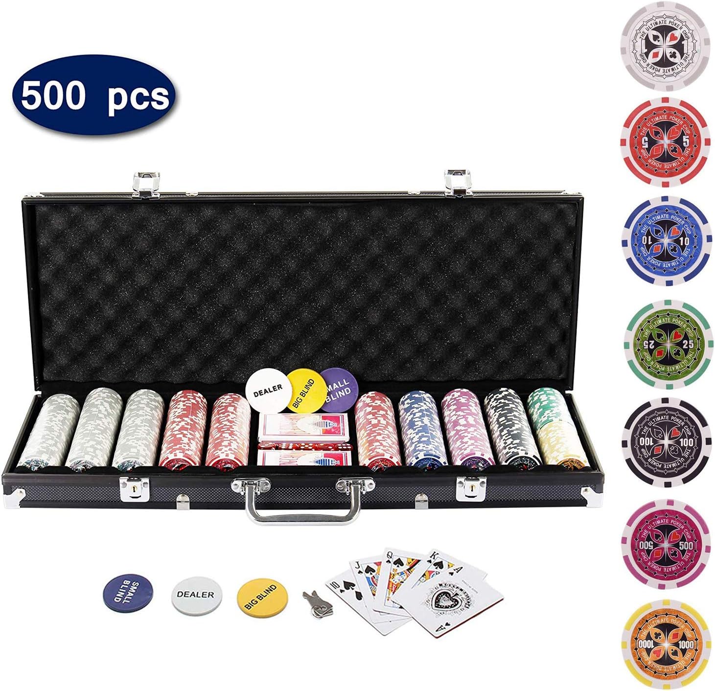 1000 set di fiches da poker