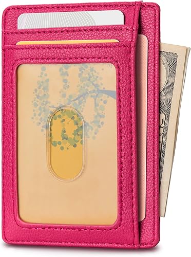 Miniatura 178 de Buffway - Billetera delgada minimalista de cuero con protección RFID para hombre y mujer
