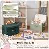 GRANNY SAYS caja de almacenamiento para recuerdos, contenedores de tela con tapa | tapa abatible, plegable, apilable, 3 asas, ideal para armario, ropa, mantas, juguetes, grande, verde salvia y verde oscuro, pack de 2 7