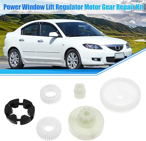Miniatura 2 de X AUTOHAUX Kit de reparación de engranajes de motor de regulador de elevalunas eléctrico de 6 piezas para Mazda 3 5 6 CX-7 CX-9 RX-8 GJ6A5958XF Kit