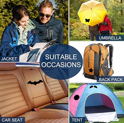 Miniatura 5 de MOONSJONES Parche de reparación de chaqueta de plumón de 8 hojas, parches de cinta en blanco de nailon negro para chaquetas tenaces, manchas,