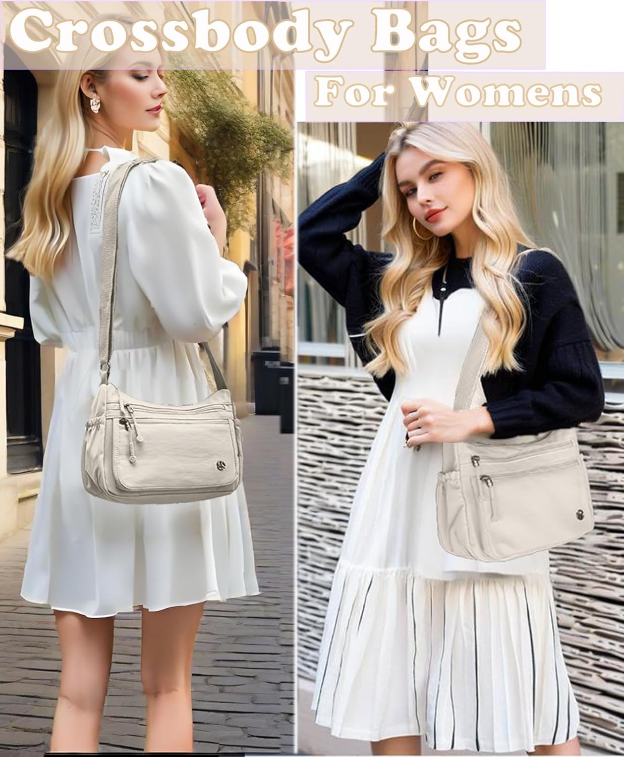 Crossbody Bags for Women Waterproof Nylon Shoulder Bag Roomy Multiple Pockets Messenger Purses Handbags - Image 2