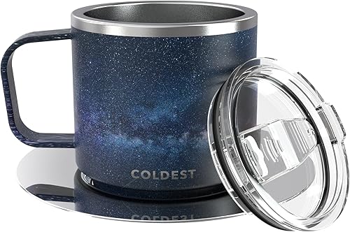 Miniatura 11 de Coldest Taza de café espresso apilable aislada con platillo – Taza aislada de triple pared de viaje de acero inoxidable para viaje de café expreso