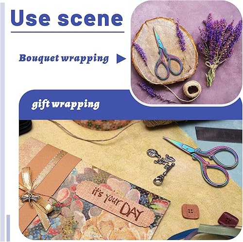 Miniatura 5 de Tijeras pequeñas de bordado de 3.6 pulgadas, tijeras afiladas de acero inoxidable, herramientas de costura multicolor para costura, herramienta de