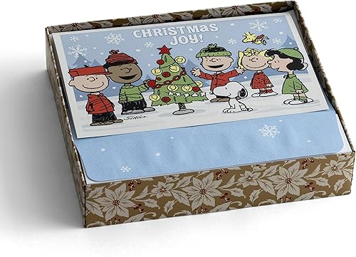 DaySpring - Peanuts Christmas Joy! - La maravilla de la Navidad - 18 tarjetas y sobres de Navidad en caja, NLT