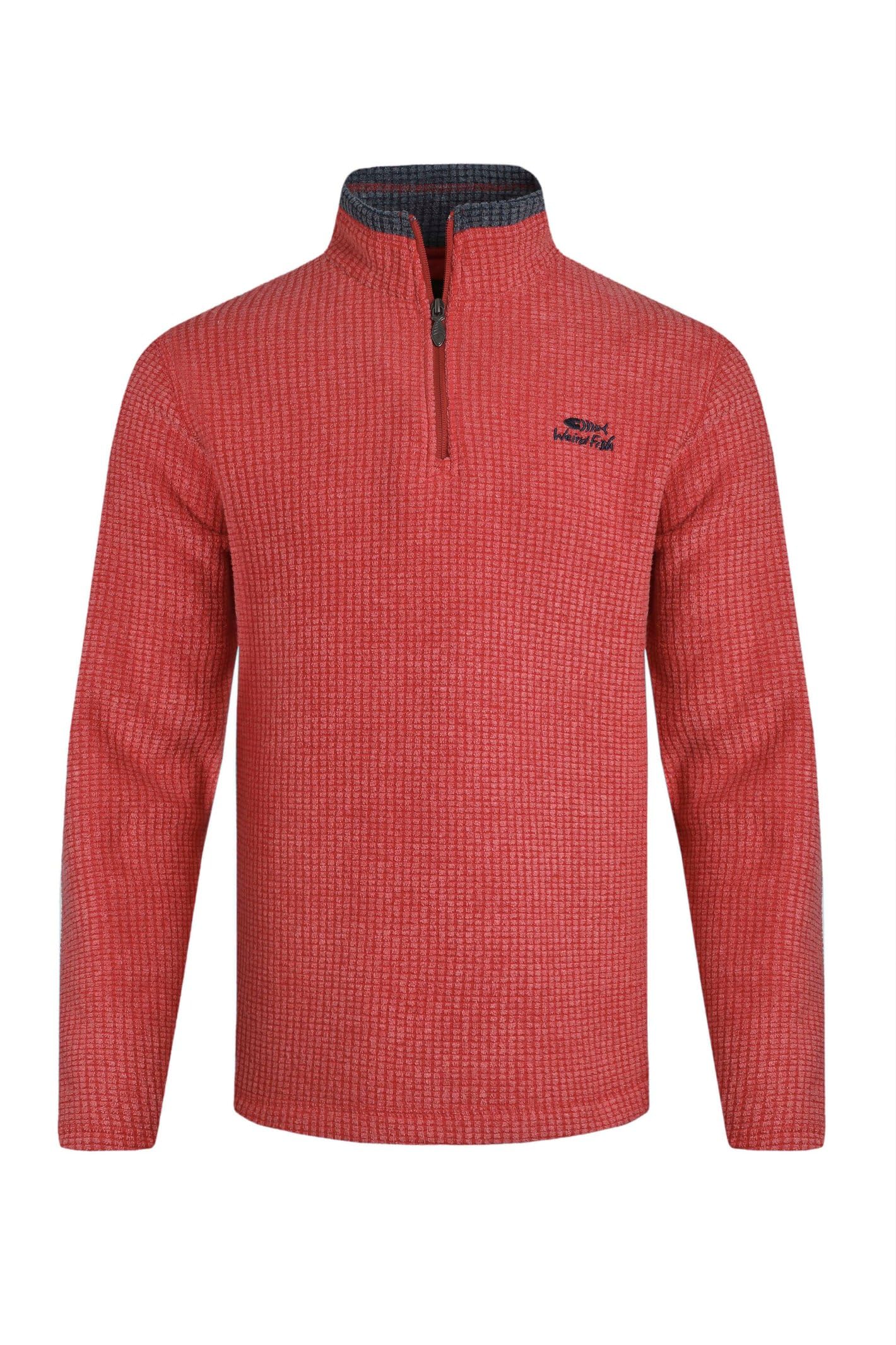 Weird Fish Men's Barberry Red Marl Newark 1/4 Zip Grid Fleece Size 5XL. (Jumper/Sweater/Fleece)
