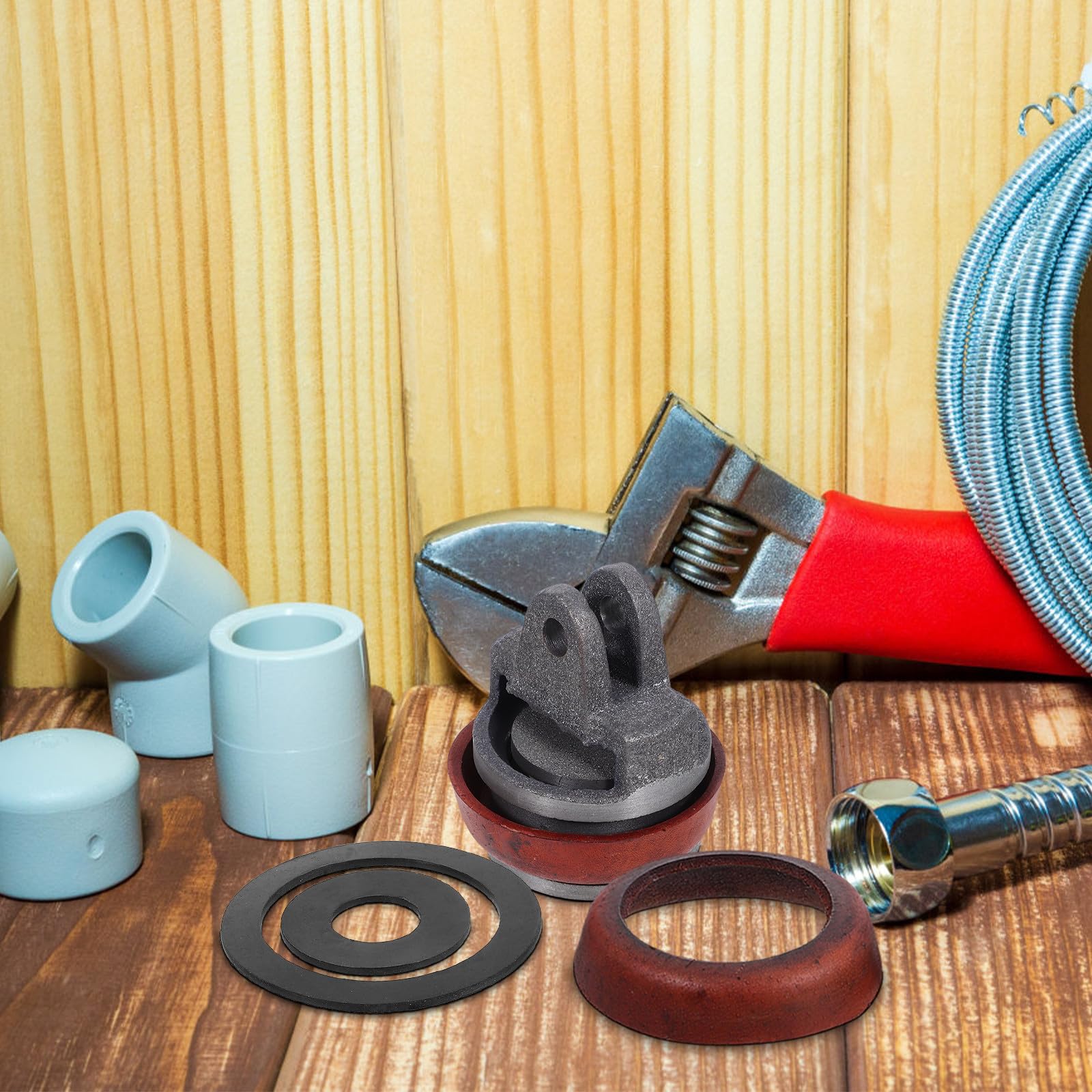 Juego de Accesorios para Bomba de Agua Manual de Pozo Junta de Cuero y Émbolo de Hierro, Piezas de Repuesto para Bombas de Mano y Jardín Color Aleatorio