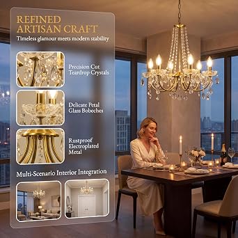 K9 Crystal Chandelier, H 18.5