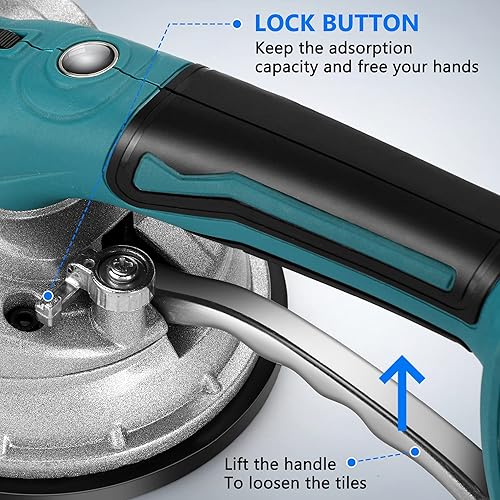 Miniatura 5 de Herramientas de vibración para azulejos (2 baterías incluidas)  Máquina de vibración de azulejos de ventosa ajustable de 6 velocidades  nivelación