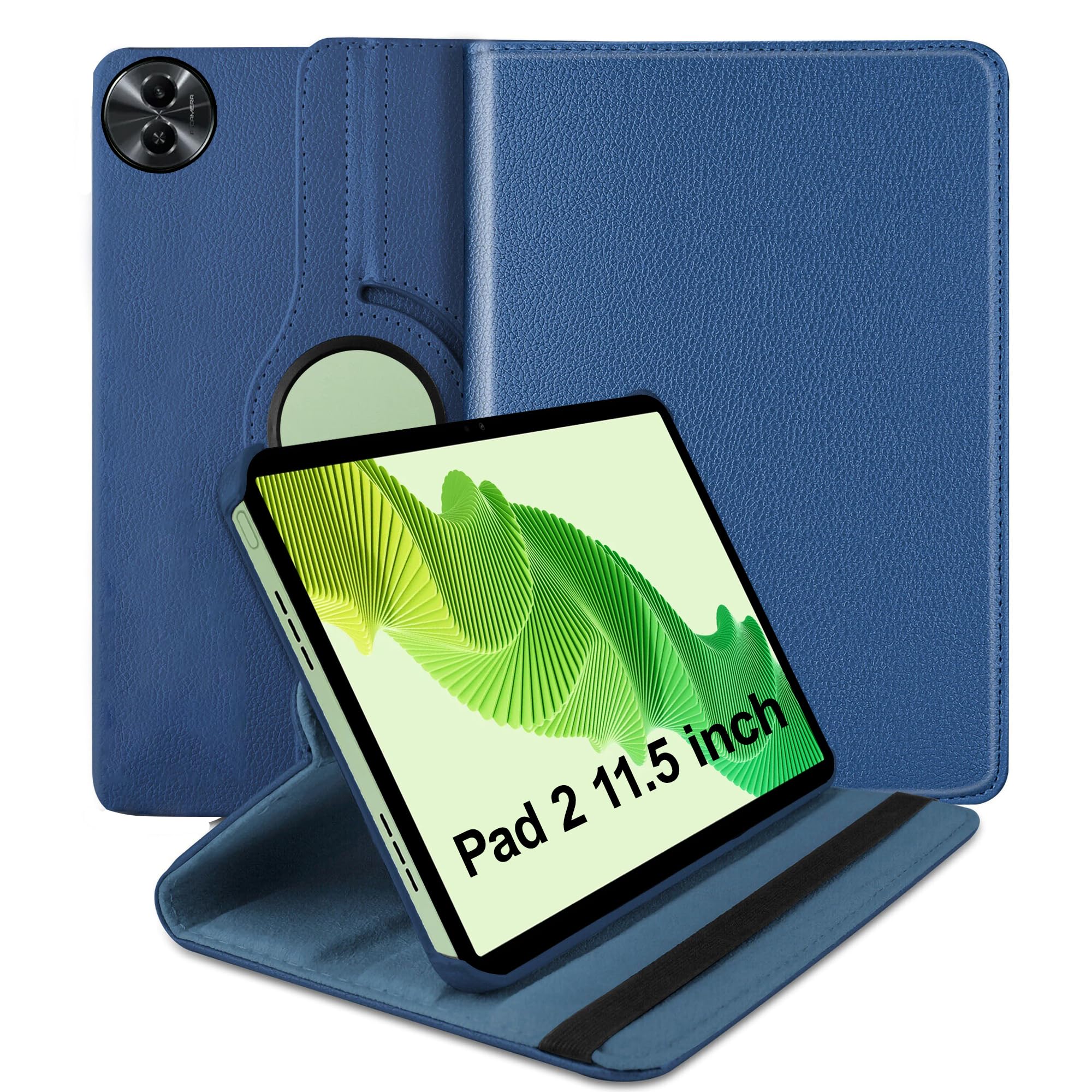 TGK Rotating Cover for realme Pad 2 11.5 inch Tablet (Dark Blue) 360 Degree Leather Smart Flip Case (B0CKNCZQVN) Amazon Price History, Amazon Price Tracker