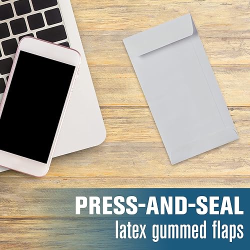 Miniatura 4 de Sobres para monedas, en blanco, extremo abierto, 3-1/2 pulgadas x 6-1/2 pulgadas, 500/bx, sello de látex, bancario, presupuestos, sobres de cajero,