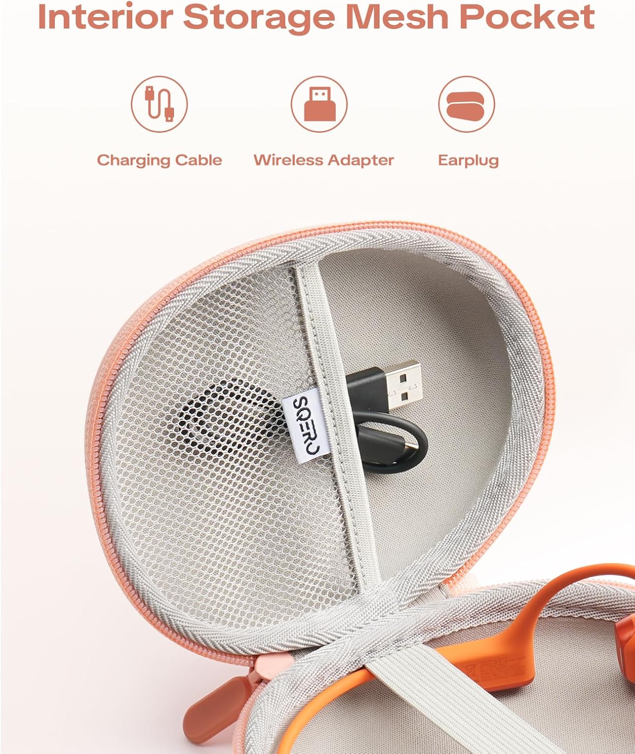 Headphone Case for Shokz OpenRun Pro 2/OpenRun/OpenSwim Pro/OpenMove Bone Conduction Headphones, Portable Hard Travel Carrying Case for PSIER/SUNGDOGIN/CXK Open-Ear Wireless Sport Headphones - Image 4