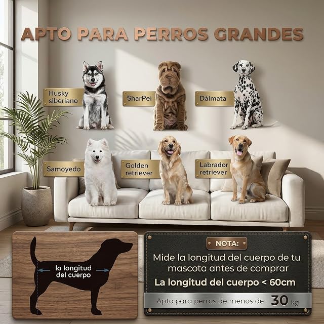 Foto 3 de 8 de PawHut Sofá para Perros Cojín Lavable Cama Perro 30 kg 96x66x24 cm Azul