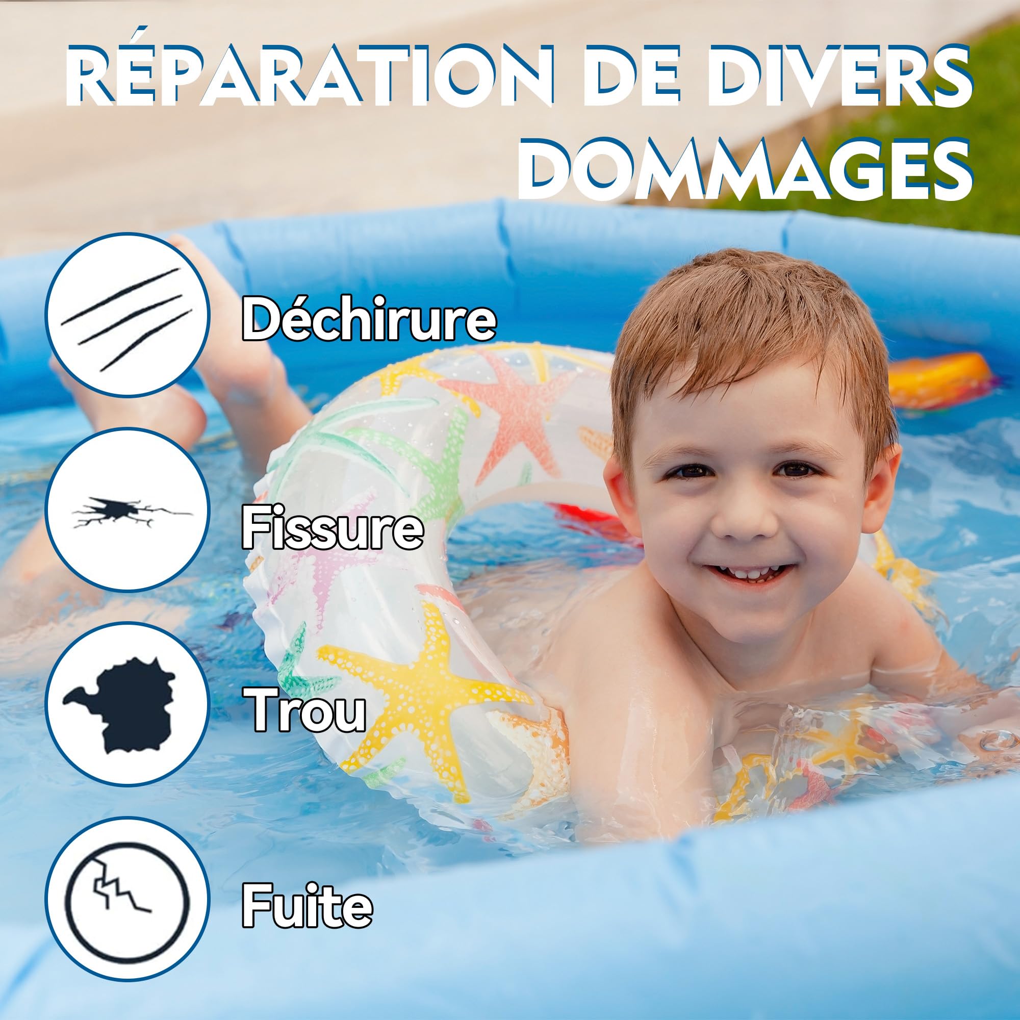 Kit Réparation Piscine Liner Colle pour réparations Rapides d'articles gonflables