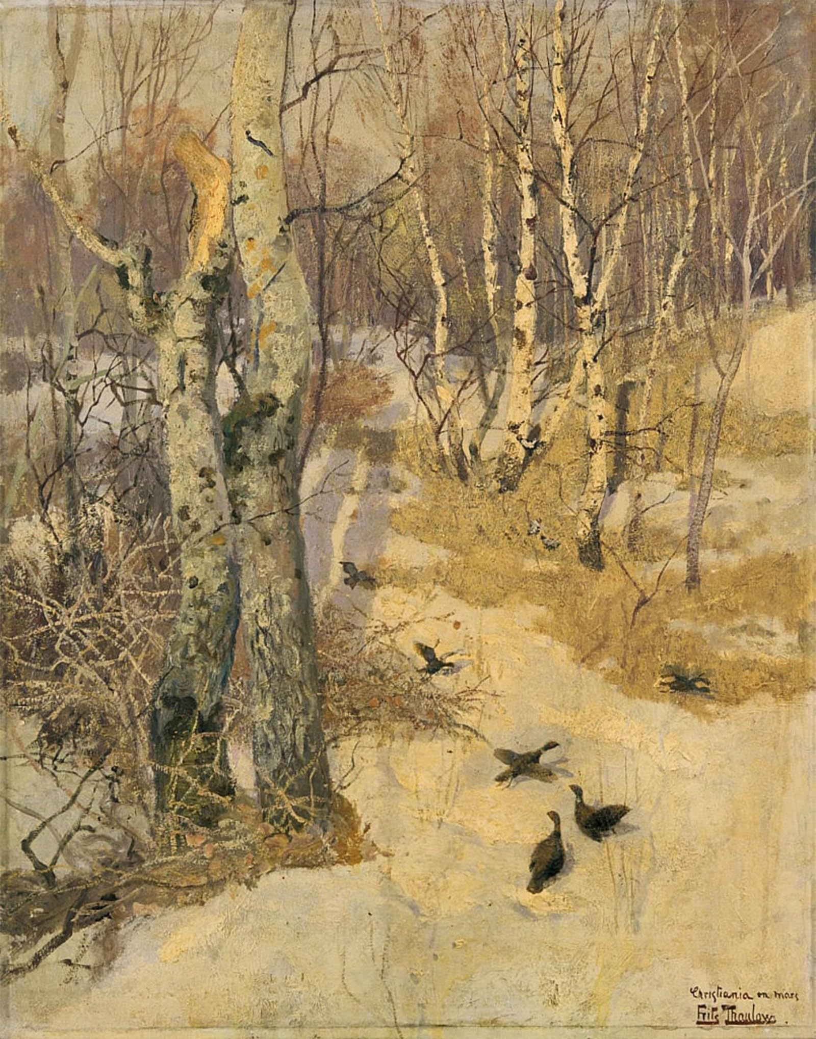 POSTERIIk Famous Print Pop Art Wall Art Graffiti Woods Covered with Snow by Fritz Thaulow Art Prints for Home Decor 60x90cm