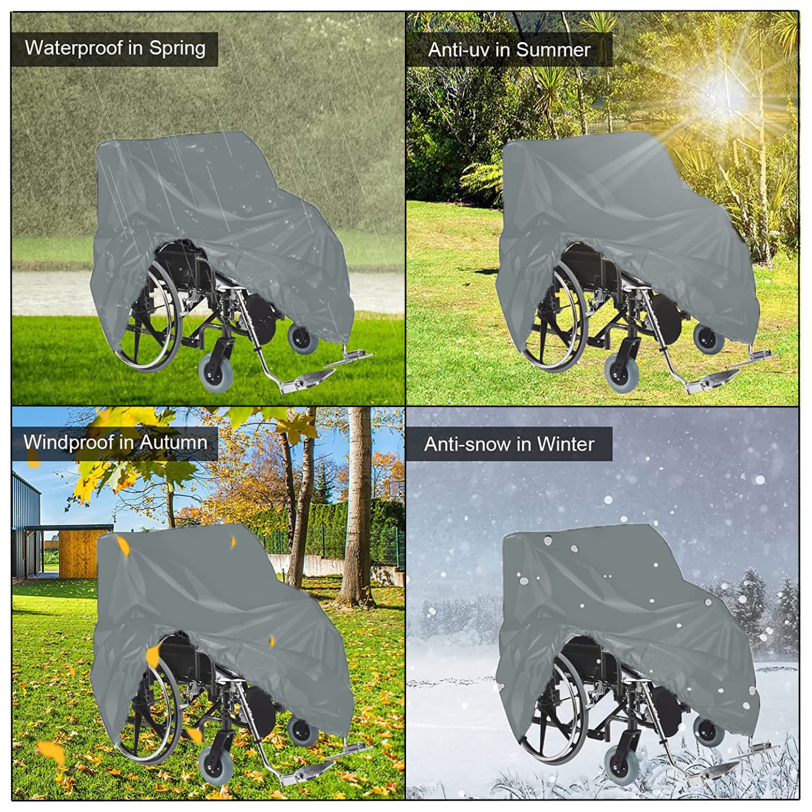 Funda para silla de ruedas impermeable al aire libre, tela Oxford 210D/420D, funda protectora para silla de ruedas eléctrica, protección de almacenamiento para silla de ruedas, protección