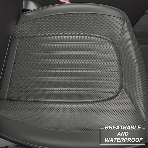 Miniatura 6 de 2 fundas ZC para asiento de automóvil, fundas de cojín para asiento delantero y inferior, piel de napa impermeable, antideslizantes y envolventes