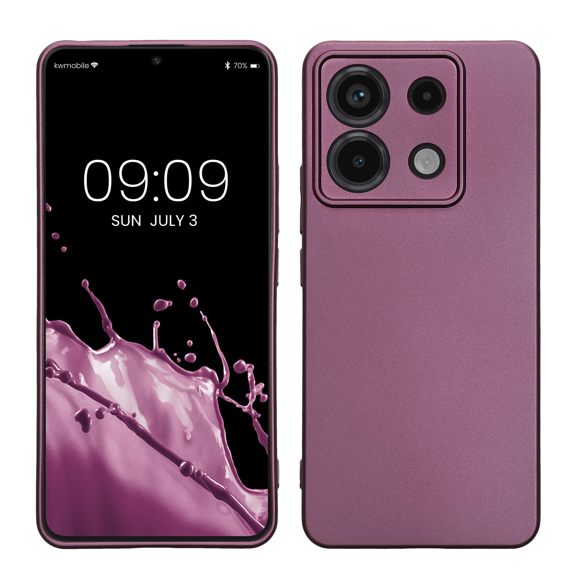 kwmobile Carcasa Compatible con Xiaomi Redmi Note 14 Pro 5G / Poco X7 Funda - Funda Ultrafina de TPU con Bordes elevados - Lavanda Metalizado — view 33