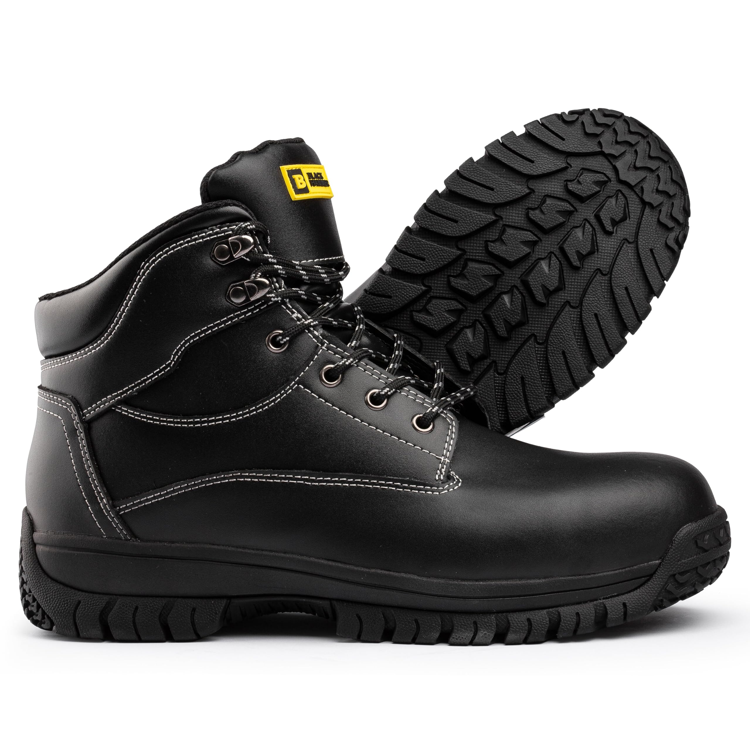 Black Hammer Botas de seguridad para hombre, botas de trabajo duraderas, perfectas para construcción y uso industrial Max